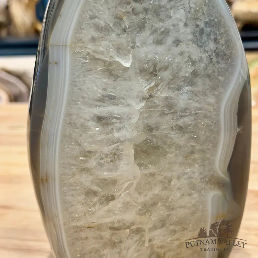 Madagascar Polished Agate Table Accent with Quartz Center 7.6’’ - Accent
