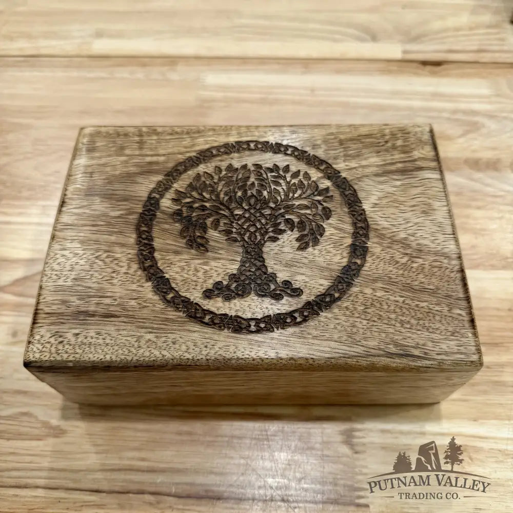 Mango Wood Tree of Life Box | India - Trinket Box