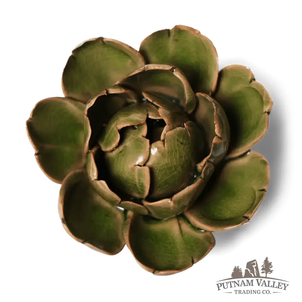Ceramic Flower Wall Art Peony Green 12 Accent