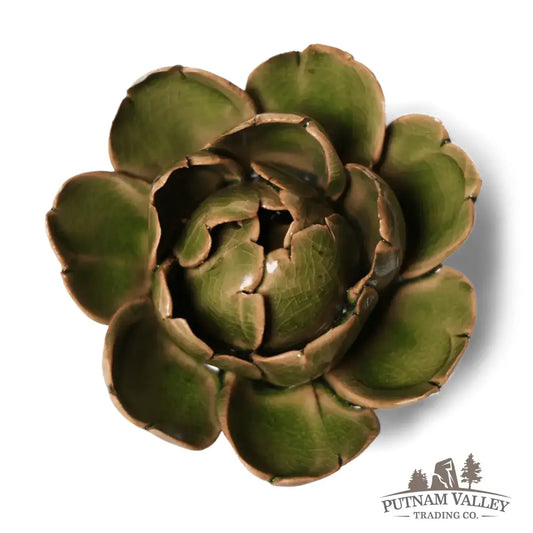Ceramic Flower Wall Art Peony Green 12 Accent