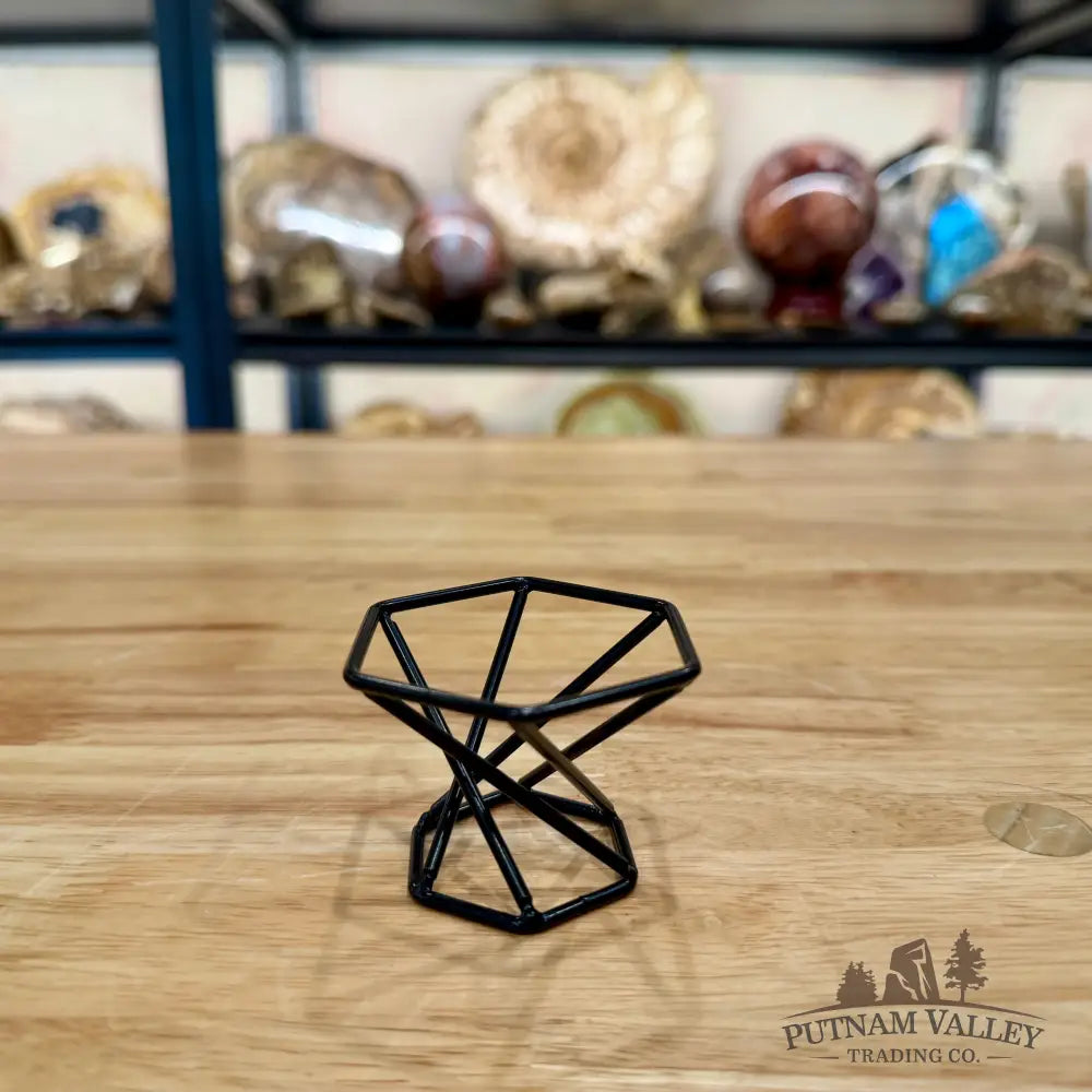 Black Metal Hexagon Sphere Stand Display Stands