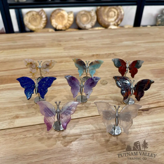 Metal & Stone Butterflies 2’’ Sculpture