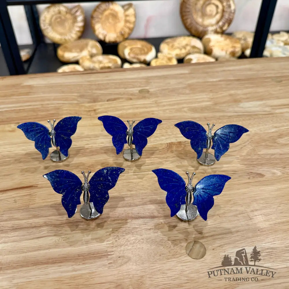 Metal & Stone Butterflies 2’’ Lapis Lazuli Sculpture