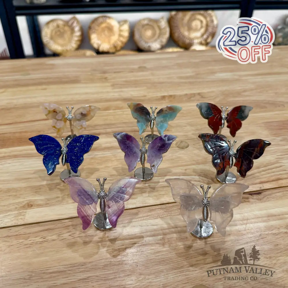 Metal & Stone Butterflies 2’’ Sculpture