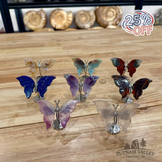 Metal & Stone Butterflies 2’’ Sculpture