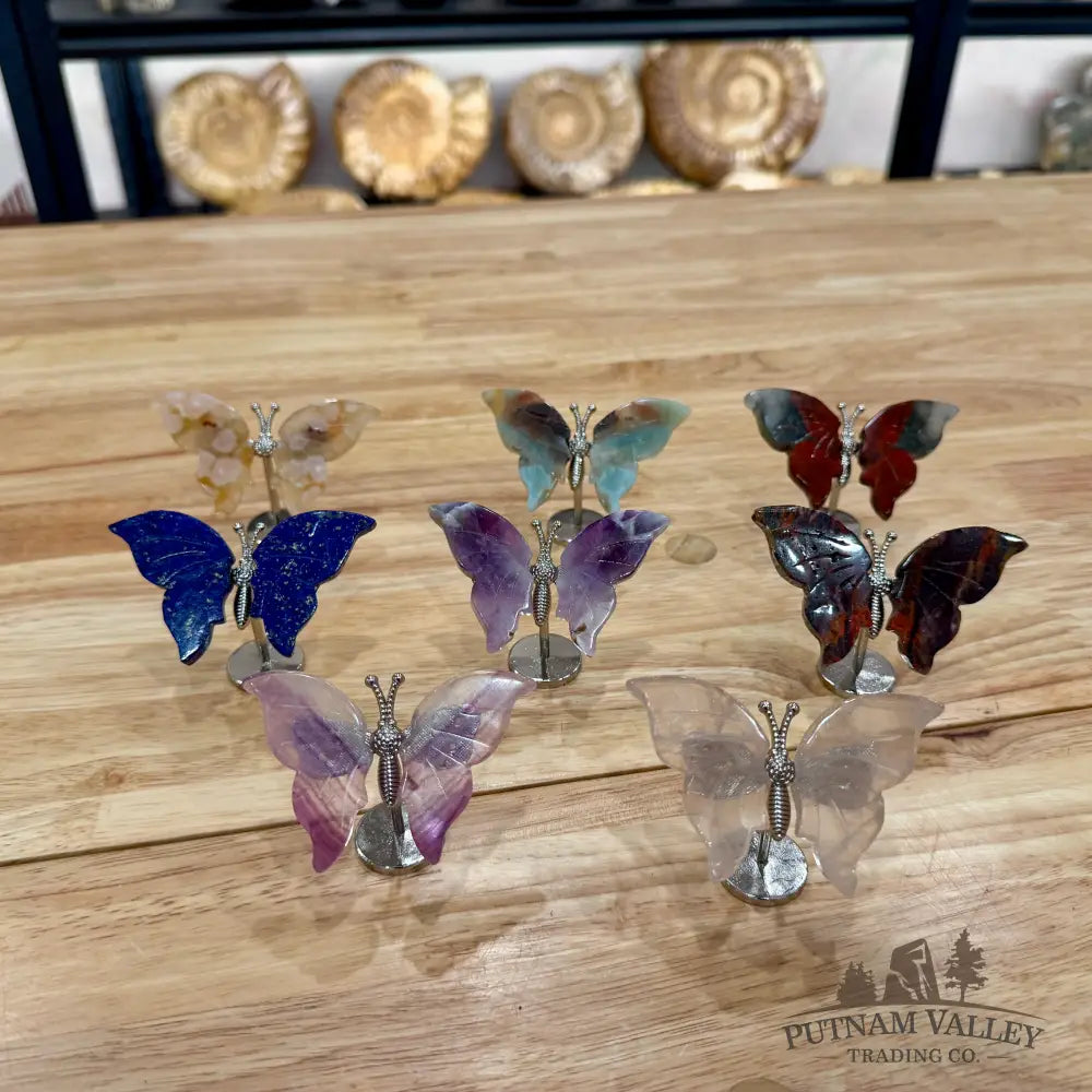Metal & Stone Butterflies 2’’ Sculpture
