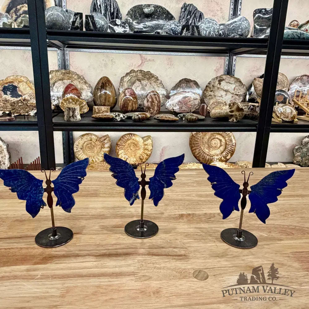 Metal & Stone Butterflies 5’’ Lapis Lazuli Sculpture