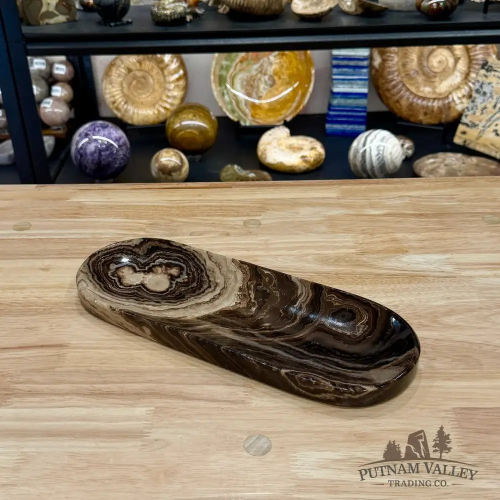 Mexican Chocolate Onyx Long Dish 12.6’’ - Plate