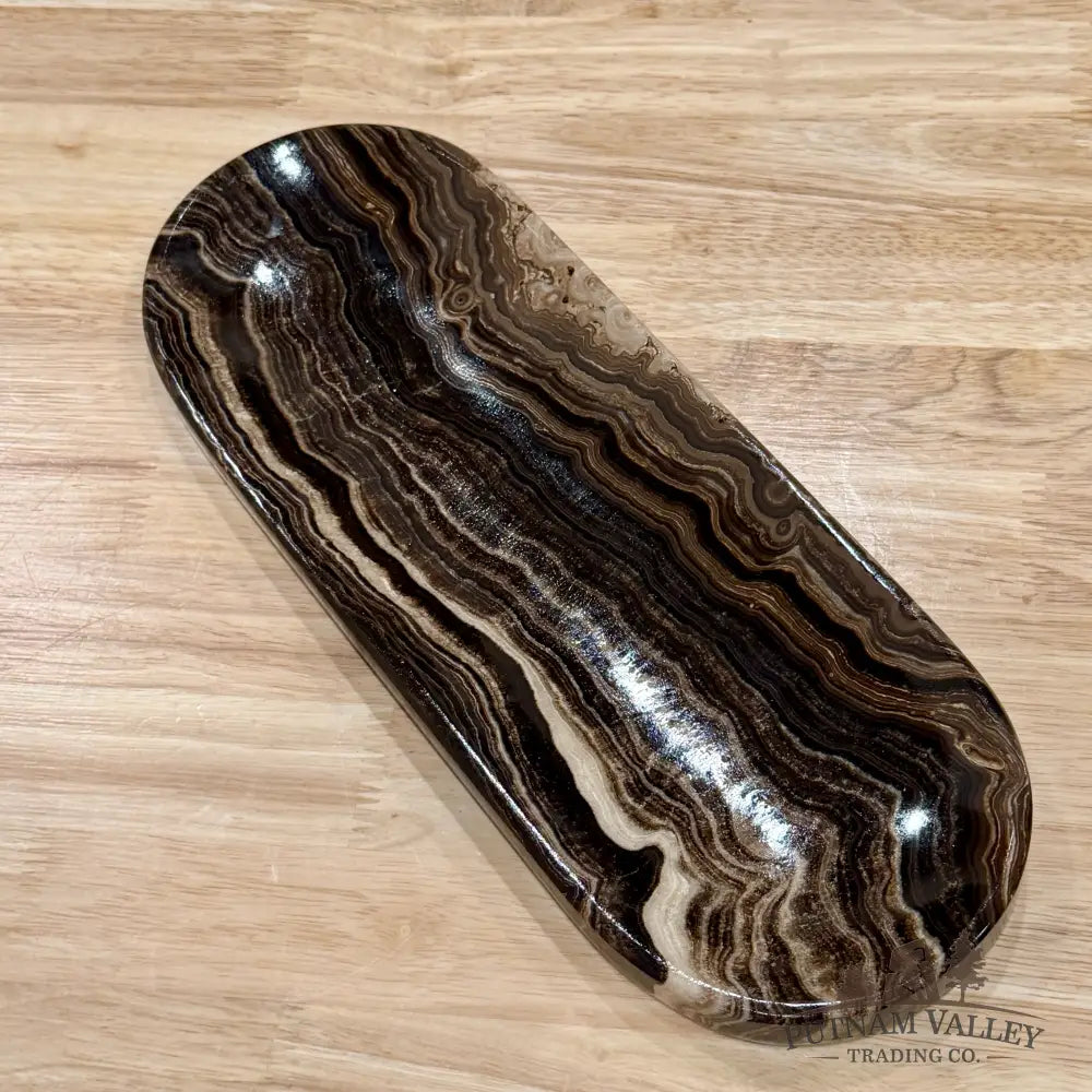 Mexican Chocolate Onyx Long Dish 12.6’’ - Plate