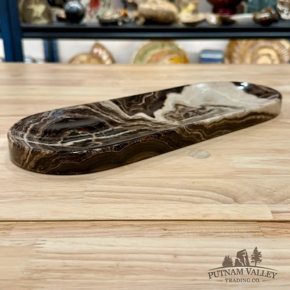 Mexican Chocolate Onyx Long Dish 12.6’’ - Plate