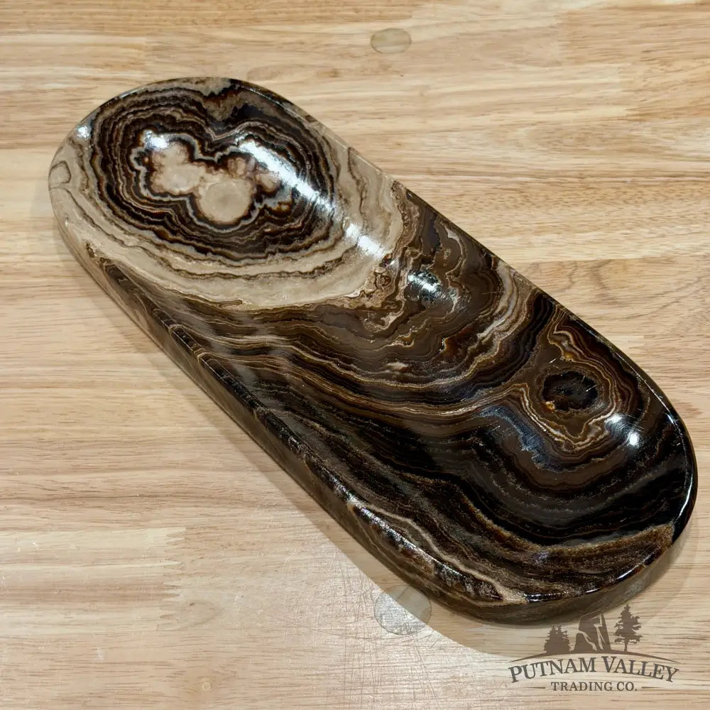 Mexican Chocolate Onyx Long Dish 12.6’’ - Plate