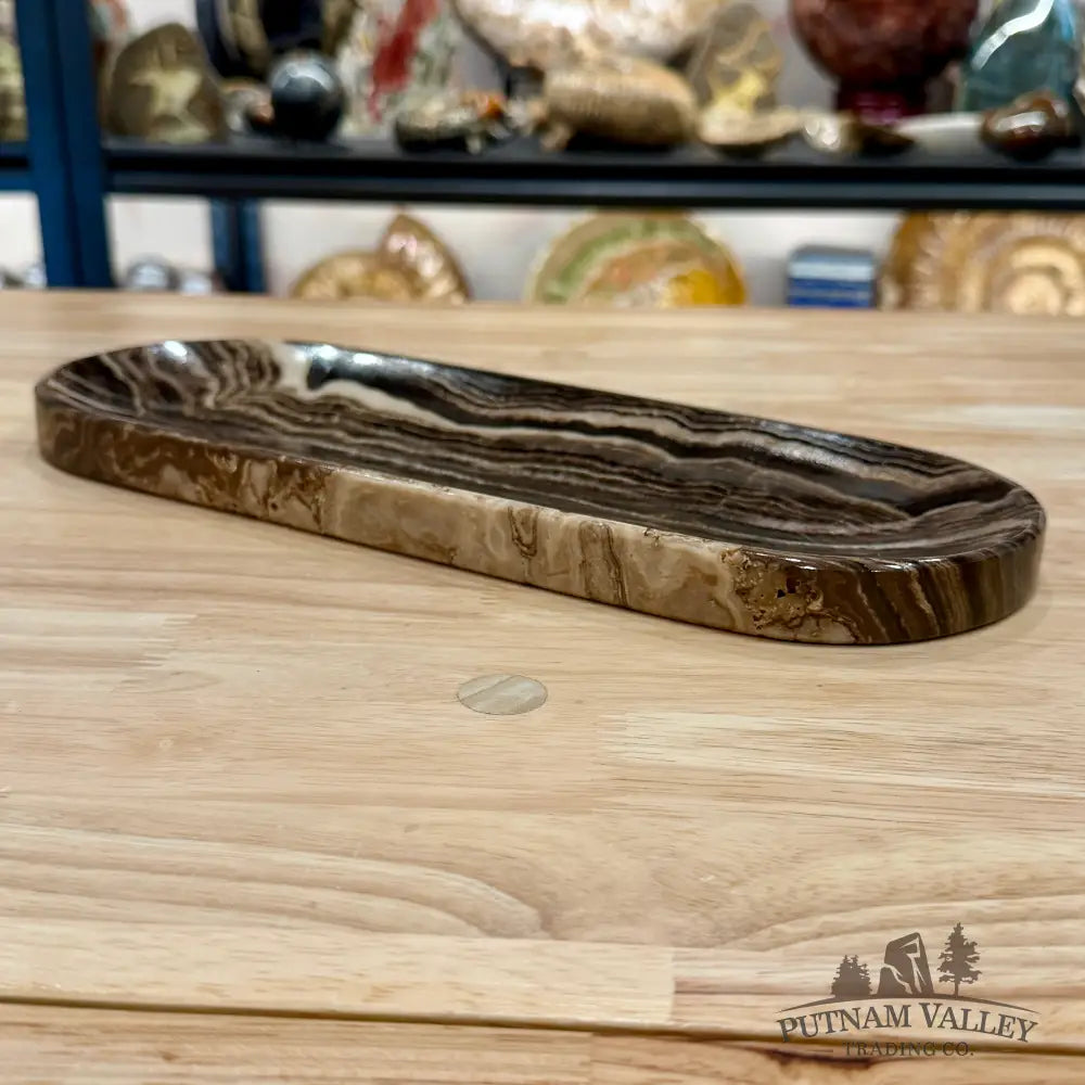 Mexican Chocolate Onyx Long Dish 12.6’’ - Plate