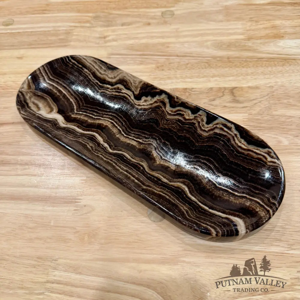 Mexican Chocolate Onyx Long Dish 12.6’’ - Plate