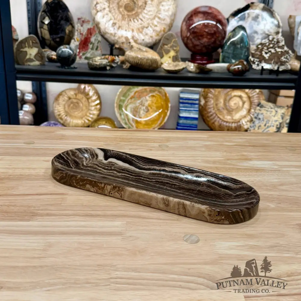 Mexican Chocolate Onyx Long Dish 12.6’’ - Plate
