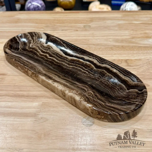 Mexican Chocolate Onyx Long Dish 12.6’’ - Plate