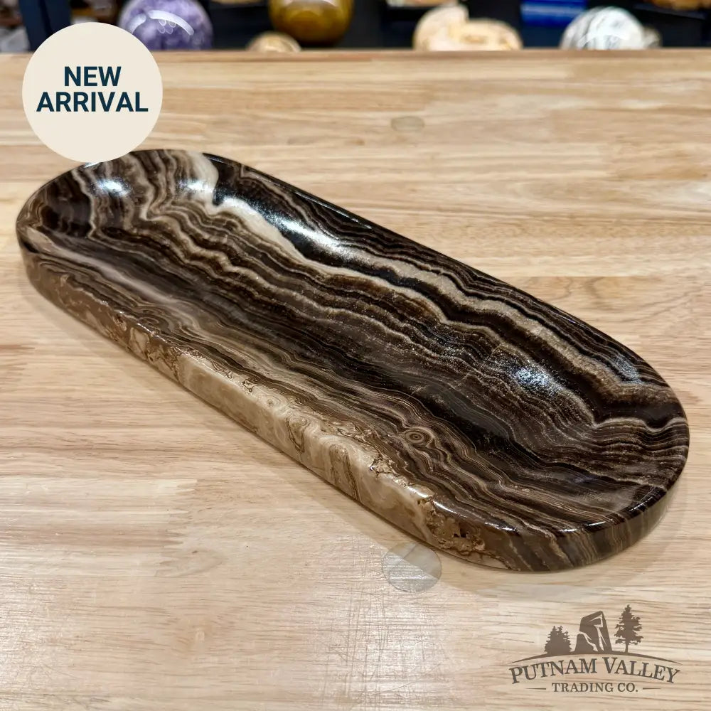 Mexican Chocolate Onyx Long Dish 12.6’’ - Plate