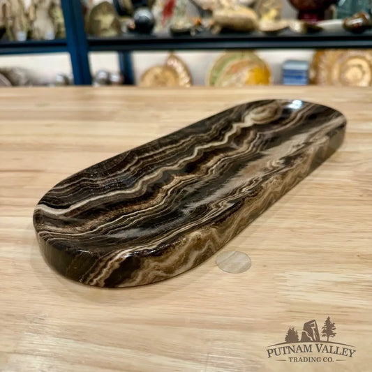 Mexican Chocolate Onyx Long Dish 12.6’’ - Plate