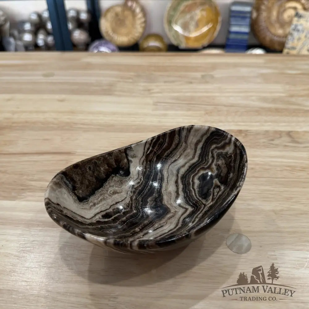 Mexican Chocolate Onyx Oval Bowl 6’’ 2 - Bowl