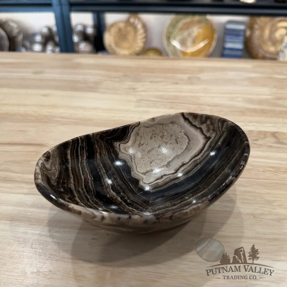 Mexican Chocolate Onyx Oval Bowl 6’’ 3 - Bowl