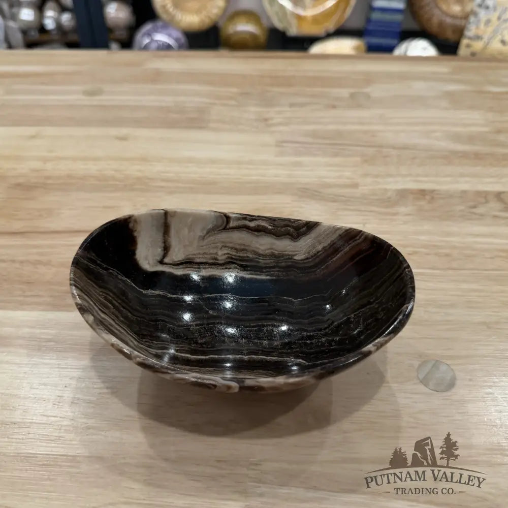 Mexican Chocolate Onyx Oval Bowl 6’’ 1 - Bowl