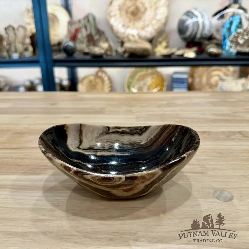 Mexican Chocolate Onyx Oval Bowl 6’’ 1 - Bowl
