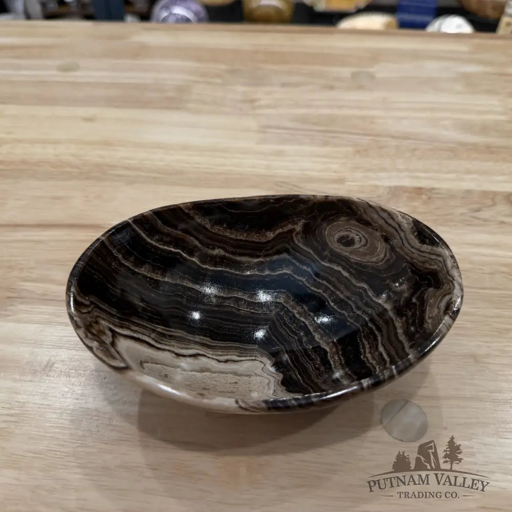 Mexican Chocolate Onyx Oval Bowl 6’’ 3 - Bowl