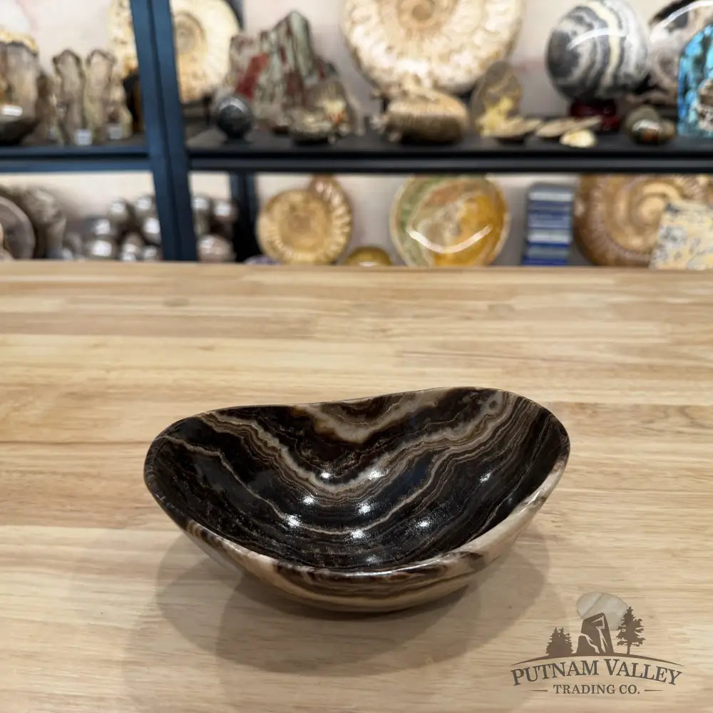 Mexican Chocolate Onyx Oval Bowl 6’’ 1 - Bowl