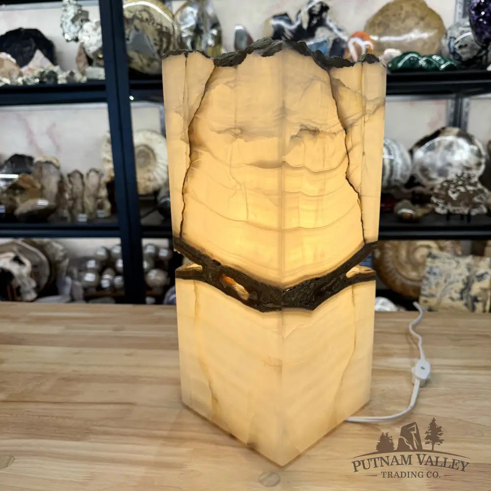 Mexican White Onyx Table Lamp 14.7’’ - Lamp
