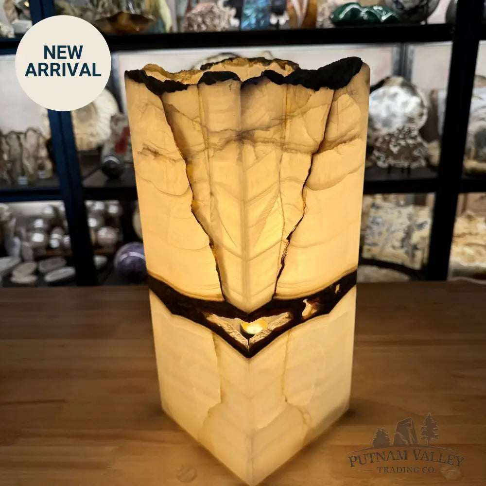 Mexican White Onyx Table Lamp 14.7’’ - Lamp