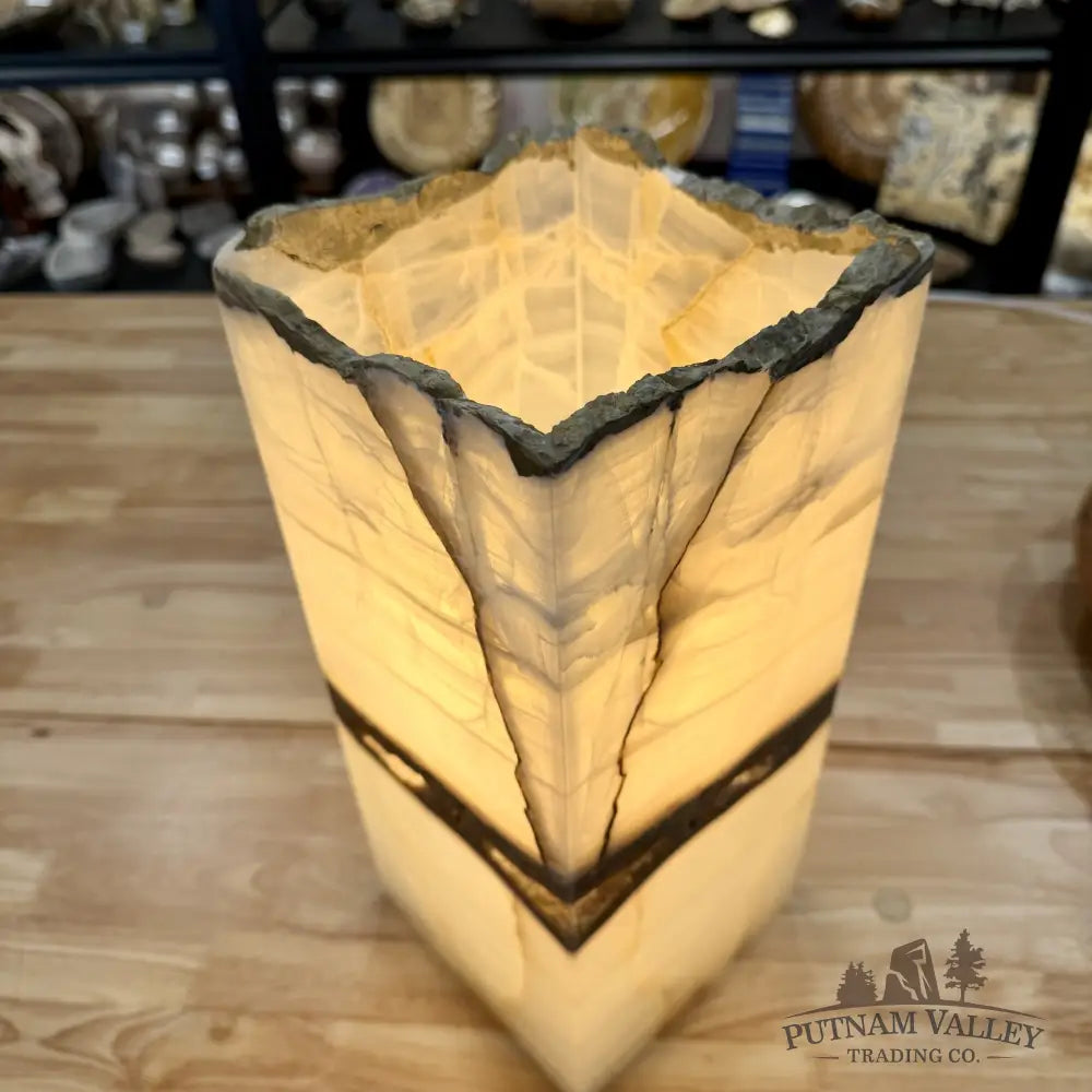Mexican White Onyx Table Lamp 14.7’’ - Lamp
