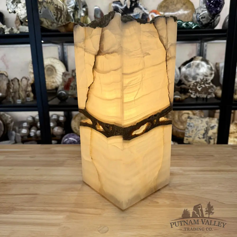 Mexican White Onyx Table Lamp 14.7’’ - Lamp