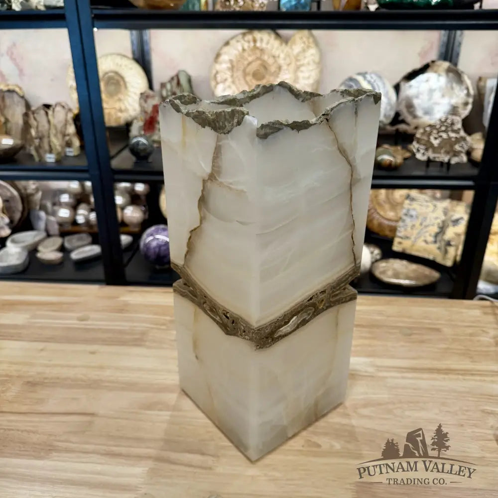 Mexican White Onyx Table Lamp 14.7’’ - Lamp