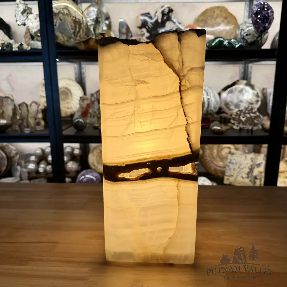 Mexican White Onyx Table Lamp 14.7’’ - Lamp