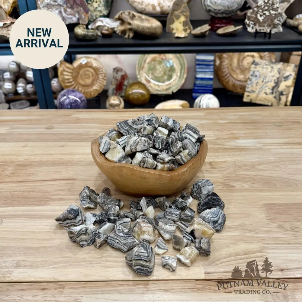 Mexican Zebra Calcite Rough Stones (½ lb) - Tumbled Stone