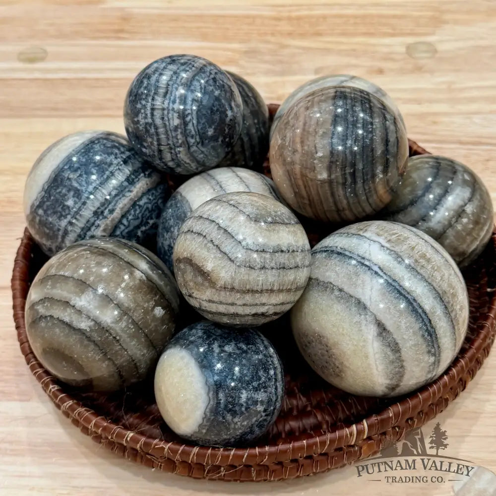 Mexican Zebra Calcite Spheres | In Select Sizes - 2’’ - 2.4’’ - Sphere