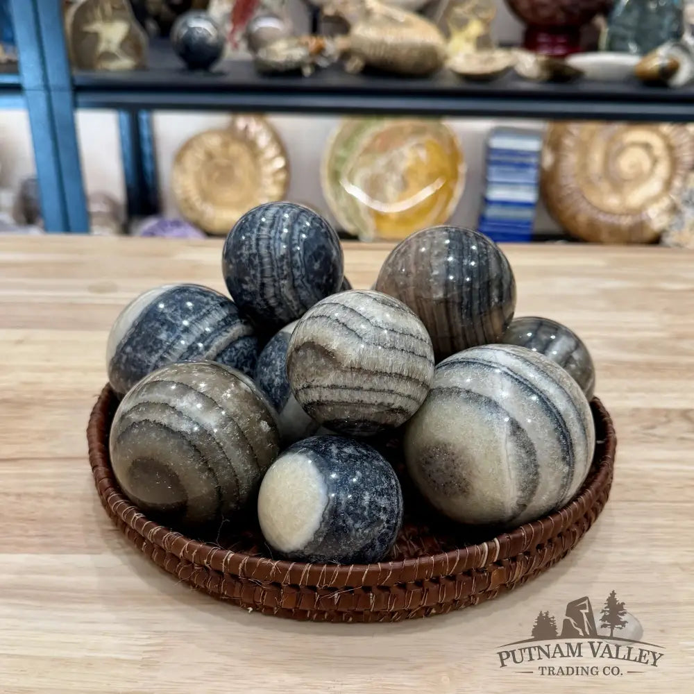 Mexican Zebra Calcite Spheres | In Select Sizes - Sphere