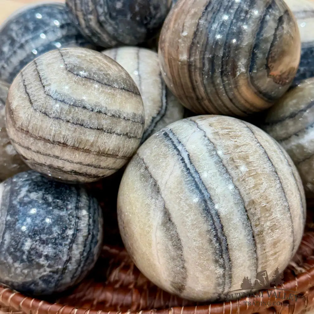 Mexican Zebra Calcite Spheres | In Select Sizes - Sphere