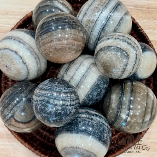 Mexican Zebra Calcite Spheres | In Select Sizes - Sphere