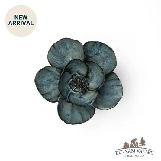 Navy Poppy Wall Art Gift Box Ceramic Flower
