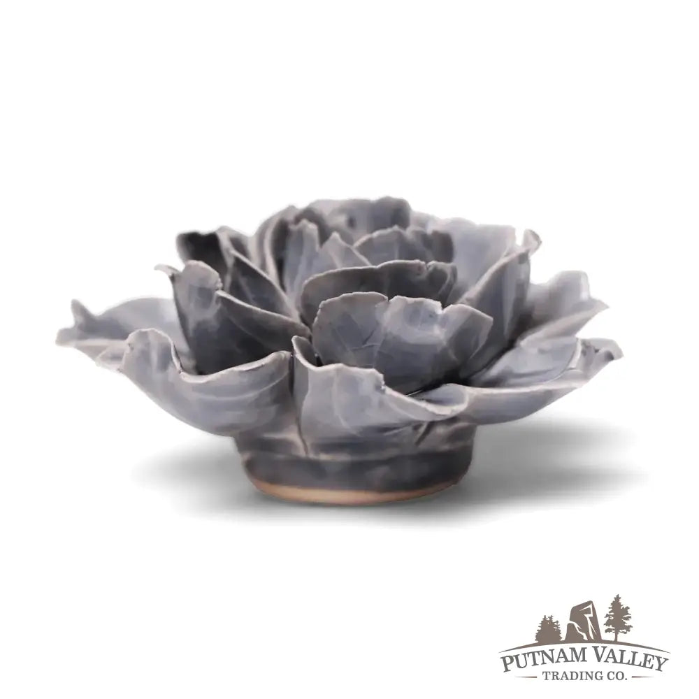 Ceramic Flower Wall Art Rose Grey 6 Accent