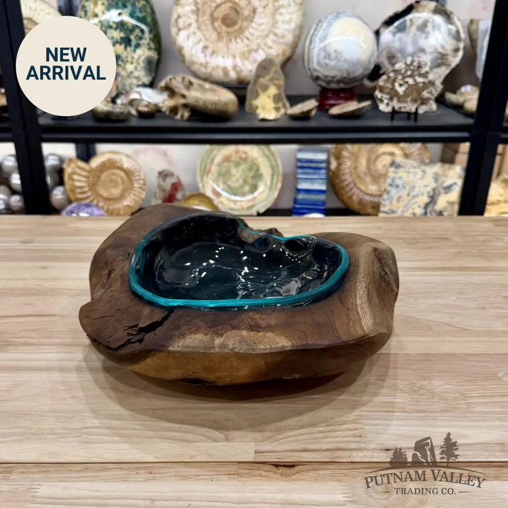 Molten Glass Bowl in Indonesian Teakwood 12.1’’ - Bowl