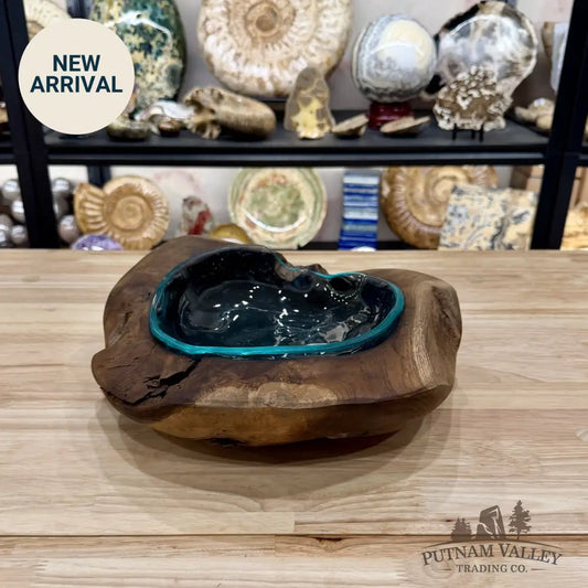 Molten Glass Bowl in Indonesian Teakwood 12.1’’ - Bowl
