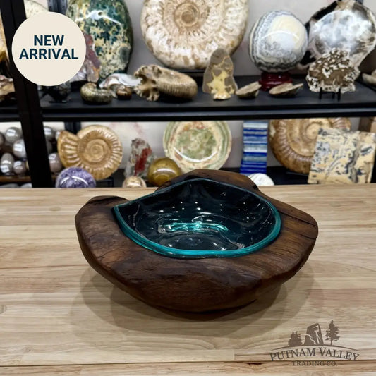 Molten Glass Bowl in Indonesian Teakwood 12.3’’ - Bowl