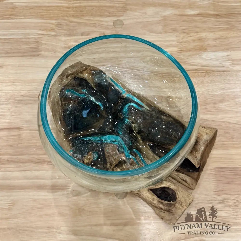 Molten Glass Bowl on Indonesian Driftwood 10.8’’ - Bowl