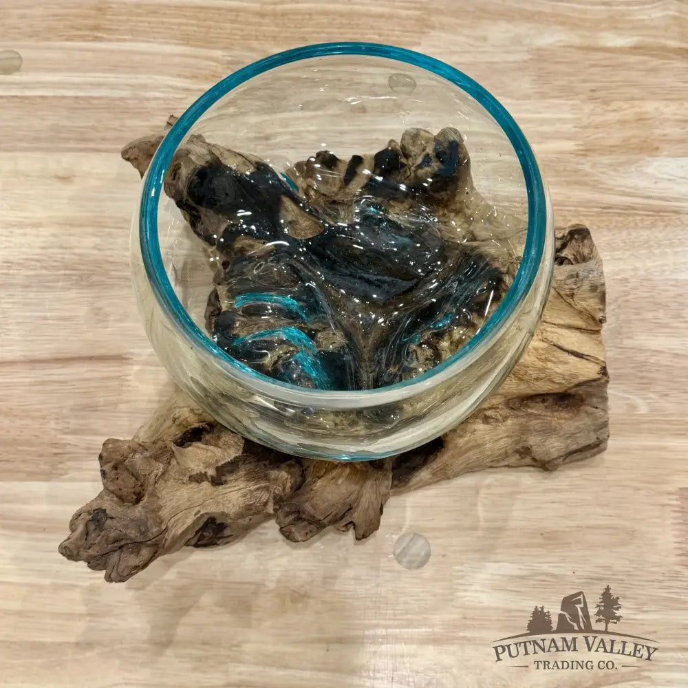 Molten Glass Bowl on Indonesian Driftwood 12.5’’ - Bowl