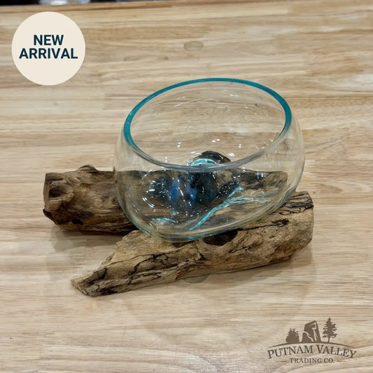 Molten Glass Bowl on Indonesian Driftwood 7.1’’ - Bowl