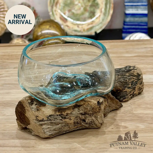 Molten Glass Bowl on Indonesian Driftwood 8.1’’ - Bowl