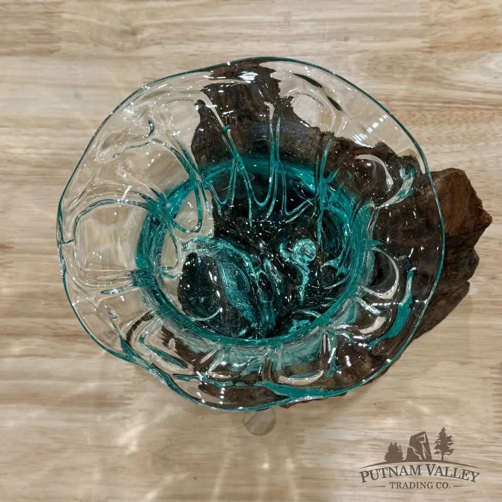 Molten Glass Flared Bowl on Indonesian Driftwood 8.5’’ - Bowl