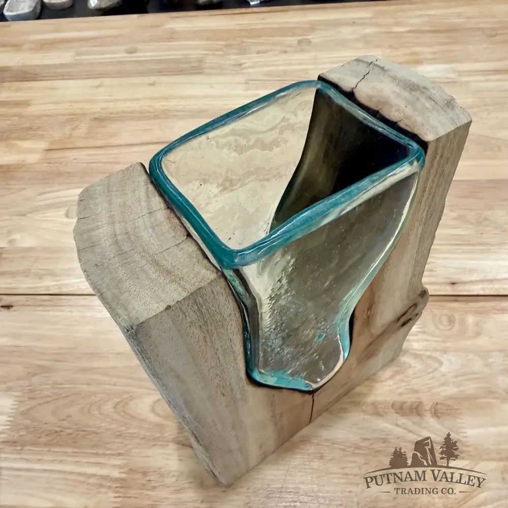 Molten Glass Vase on Indonesian Driftwood - Vase