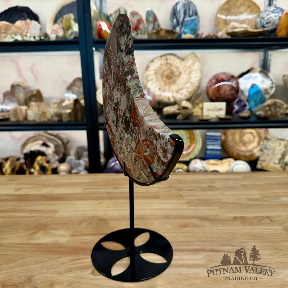 Money Agate Moon on Stand 15’’ - Sphere